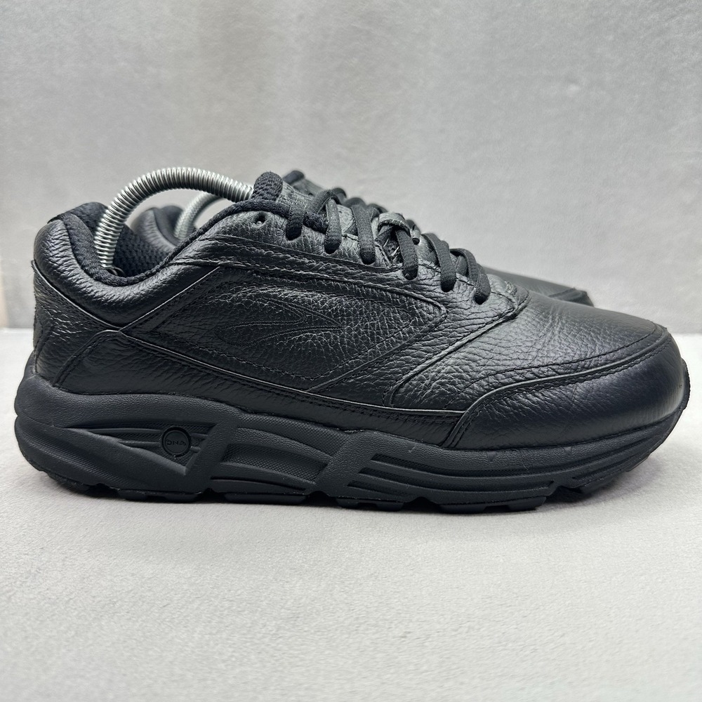 Brooks Addiction Walker Mens Size 8.5 (4E) Shoes Black Leather Comfort Sneakers